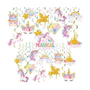 30 piezas de unicornio colgante de espirales decoraciones_1
