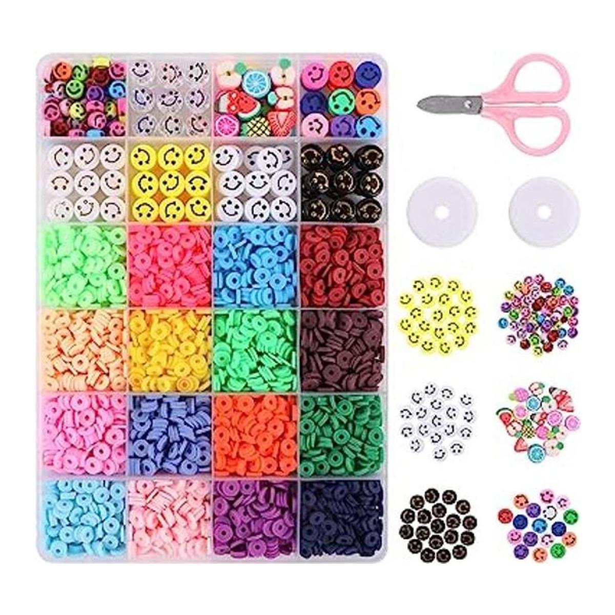 3300 cuentas de arcilla para hacer pulseras con 7 tipos de