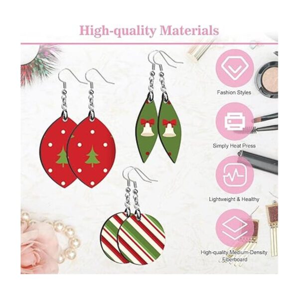 32 piezas en blanco para aretes de sublimación adornos de