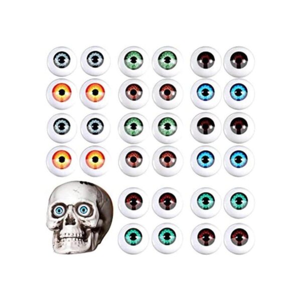 32 globos oculares de Halloween de plástico medios ojos_1