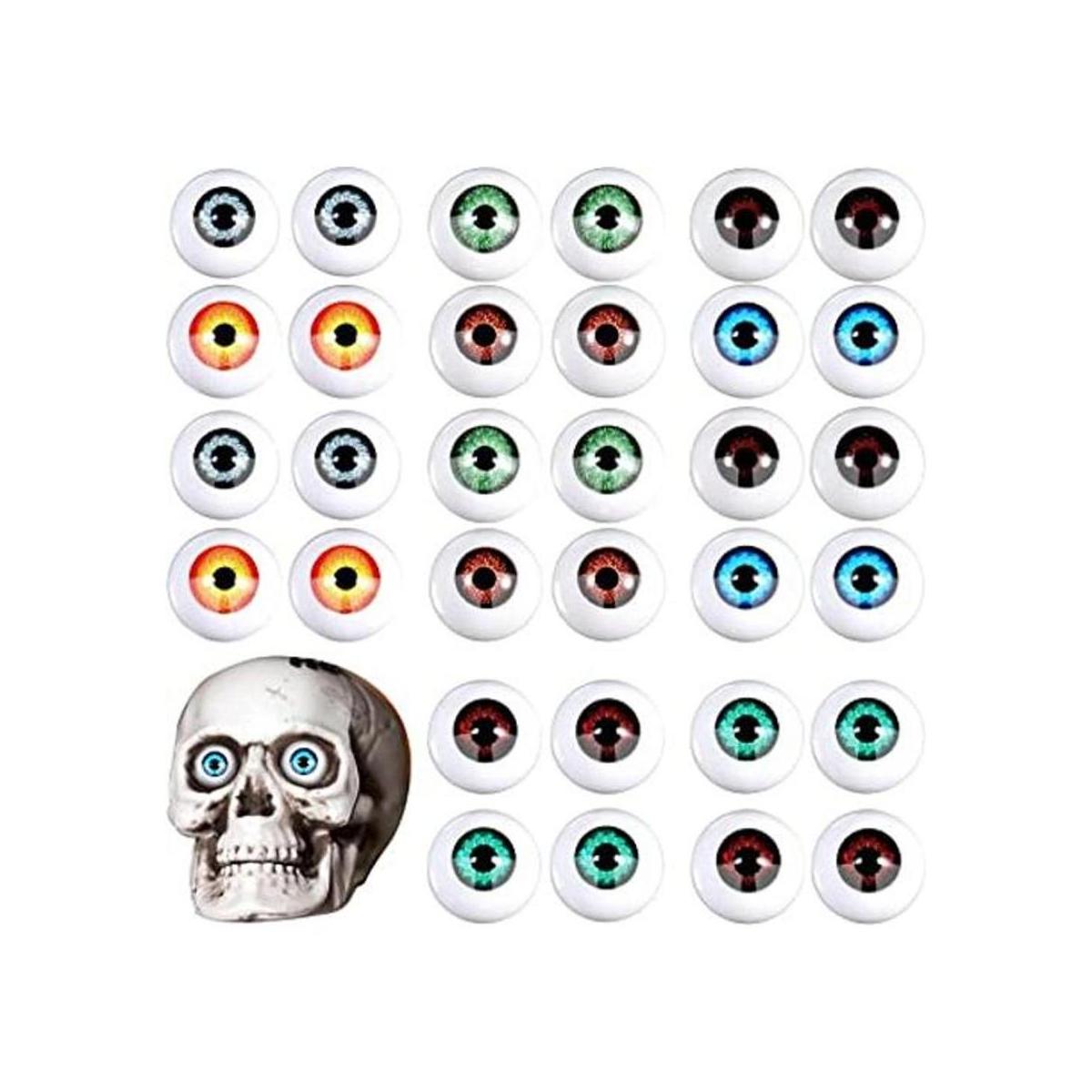 32 globos oculares de Halloween de plástico medios ojos