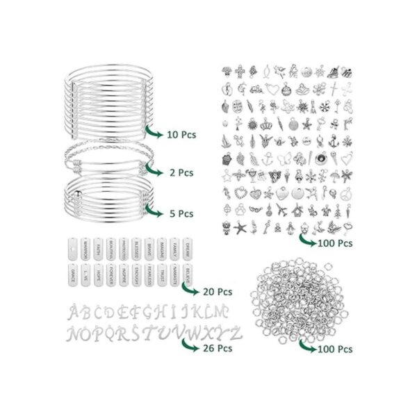 363 pulseras de plata expandibles en blanco kit de