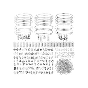 363 pulseras de plata expandibles en blanco kit de