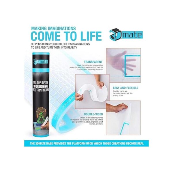 3Dmate Base Tapete transparente para bolígrafo 3D de 18 x_2