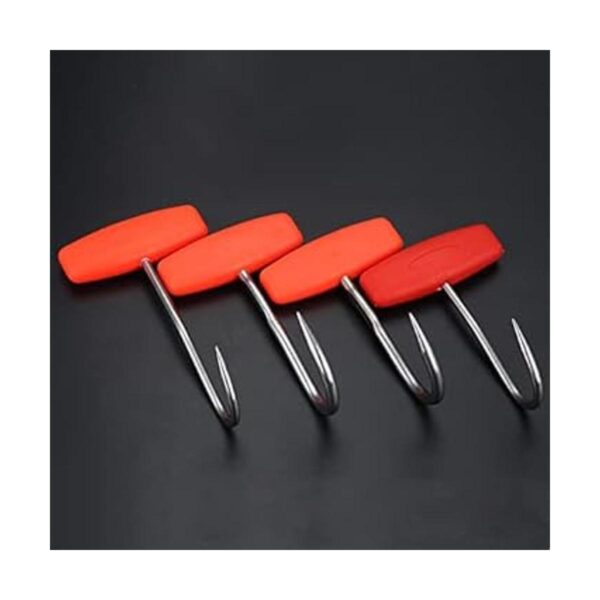 4 ganchos en T de acero inoxidable con gancho naranja_2