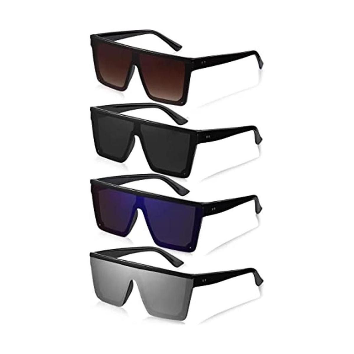 4 pares de gafas de sol de gran tamaño con parte superior