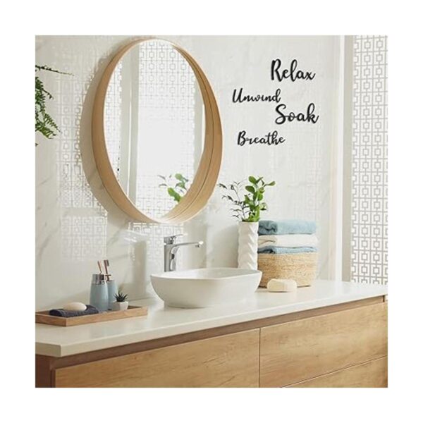 4 piezas de decoración de baño letrero de madera para