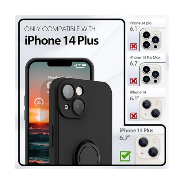 pcgaga Funda de silicona para iPhone 14 Plus con protector_2