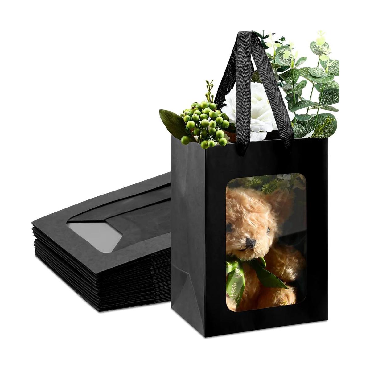 Yexiya 15 bolsas de regalo de papel con ventana