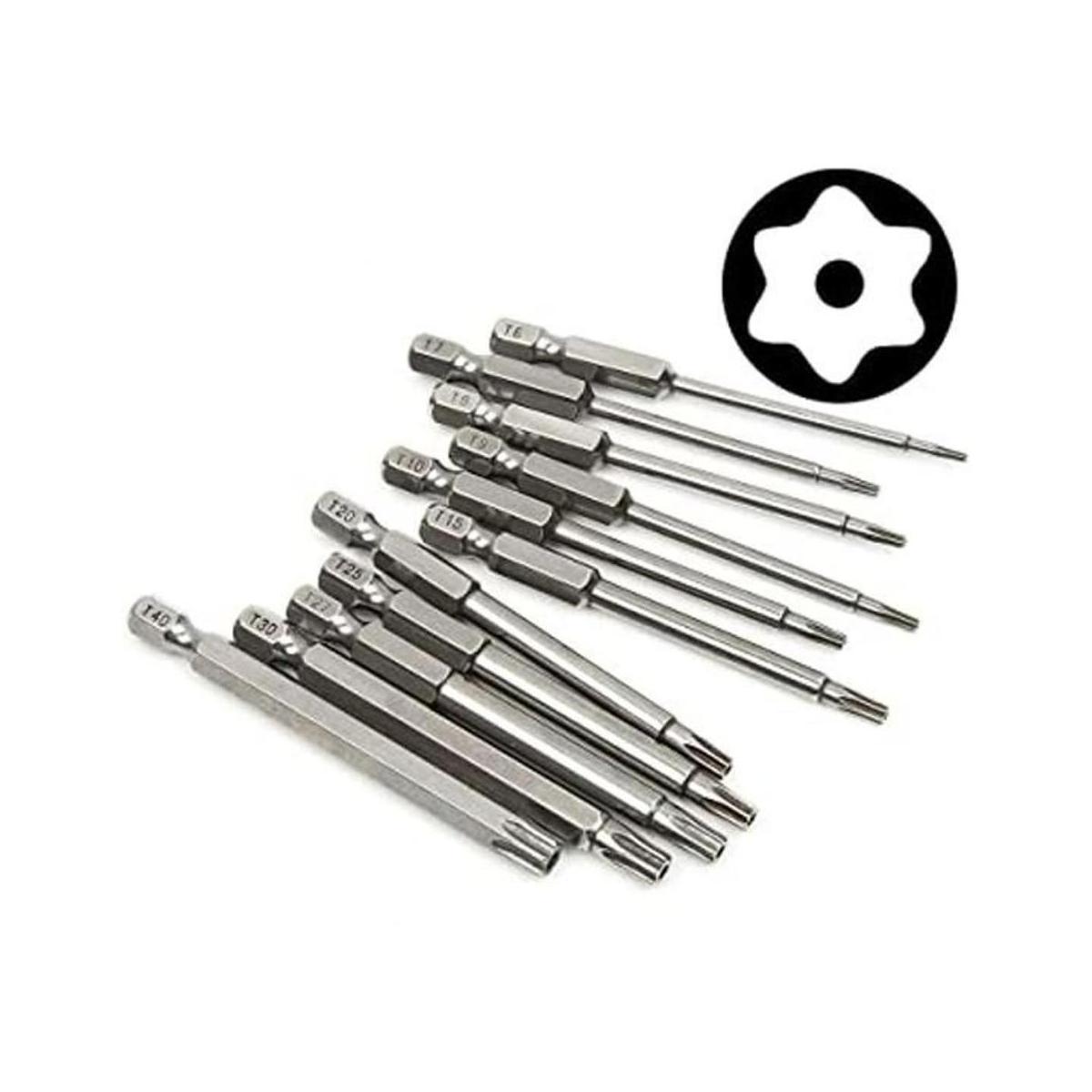 Yakamoz Juego de 11 brocas magnéticas T6T40 de cabeza Torx