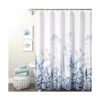 YOSTEV Cortina de ducha de tela de baño floral azul y gris_2