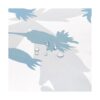 YOSTEV Cortina de ducha de tela de baño floral azul y gris_5
