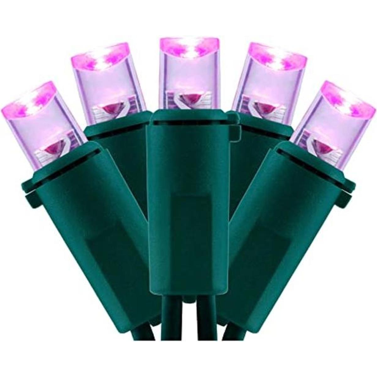 YULETIME Luces LED de Navidad de gran angular rosa con