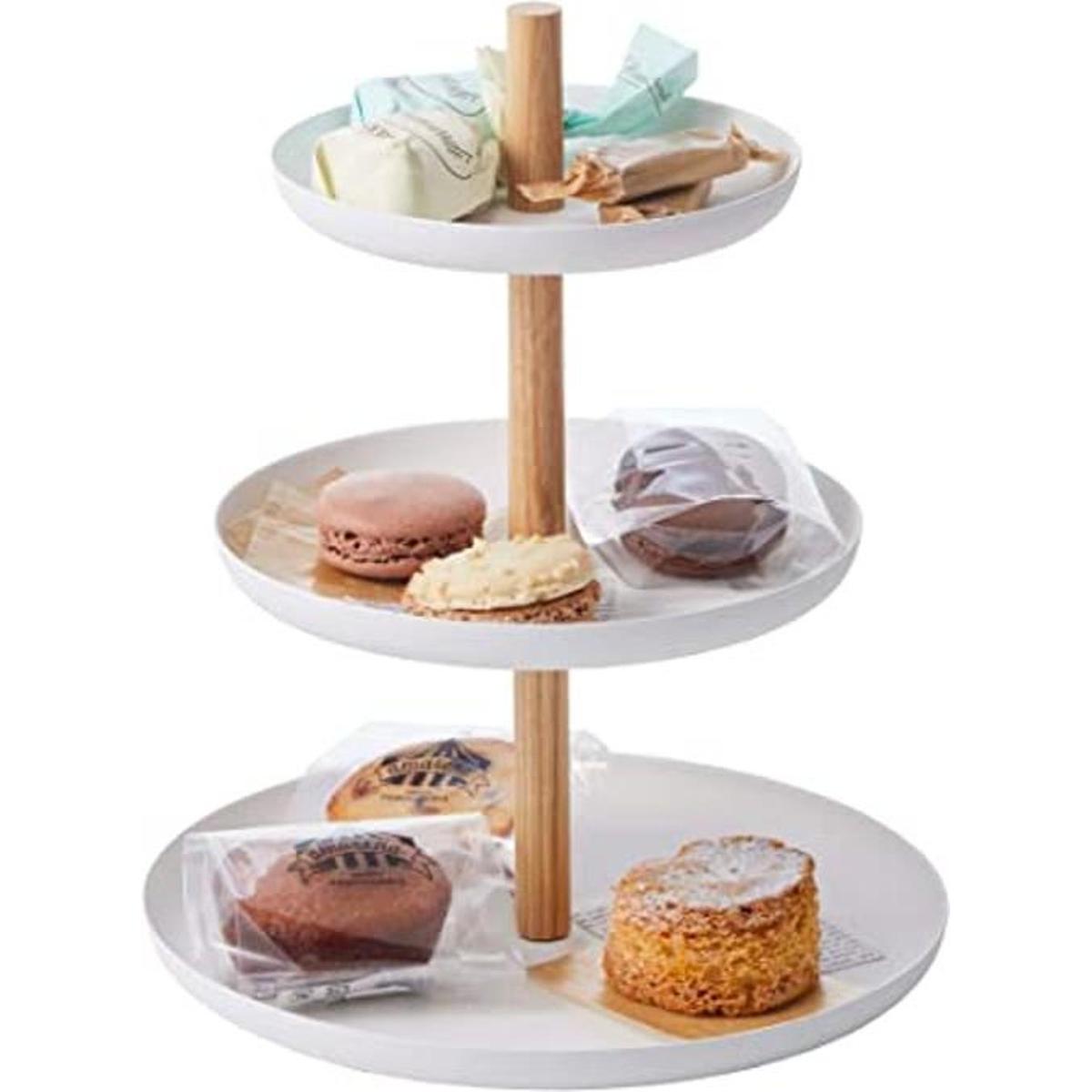 YAMAZAKI Home Tosca Soporte para pasteles de 3 pisos
