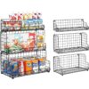 Xcosrack Cesta de alambre apilable de 3 niveles para_1