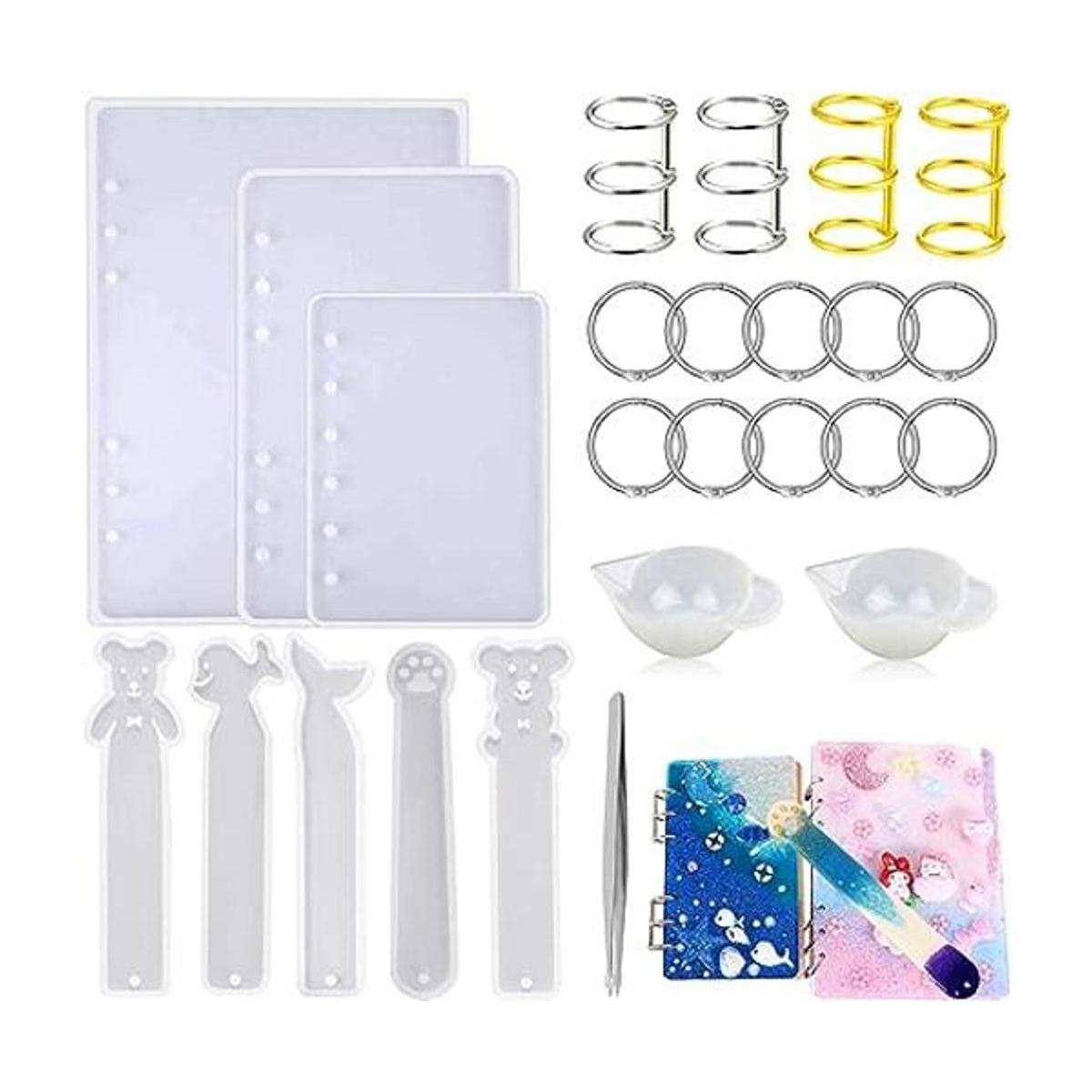 Woohome Juego de 26 moldes de resina para cuadernos con