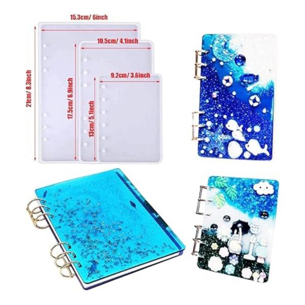 Woohome Juego de 26 moldes de resina para cuadernos con_2