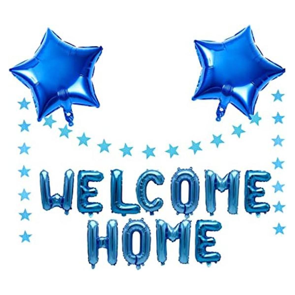 Welcome Home Globos con diseño de estrella con bandera de