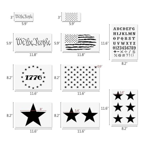 We The People Plantillas de estrellas de la bandera_2