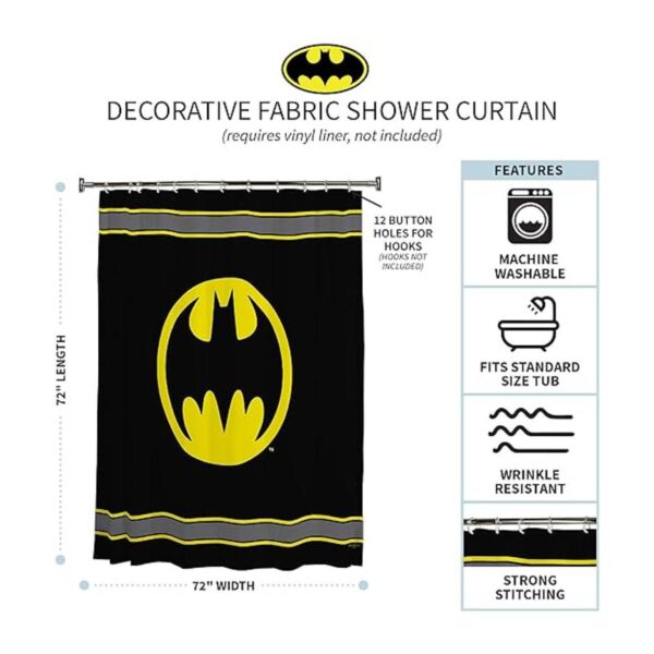 Warner Bros Cortina de ducha de microfibra con el logotipo_2
