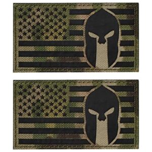 WZT 2 piezas de casco espartano con bandera de Estados