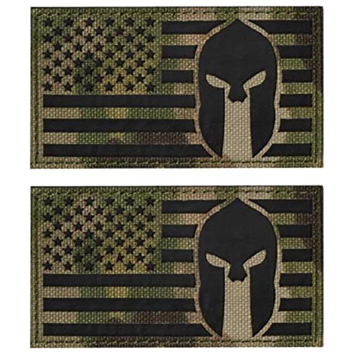 WZT 2 piezas de casco espartano con bandera de Estados