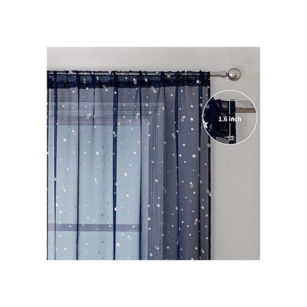 WUBODTI Cortinas traslúcidas azul marino para habitación