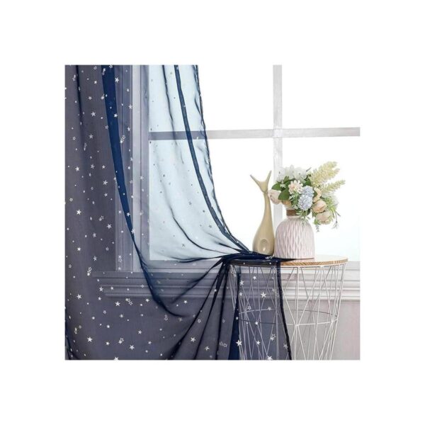 WUBODTI Cortinas traslúcidas azul marino para habitación