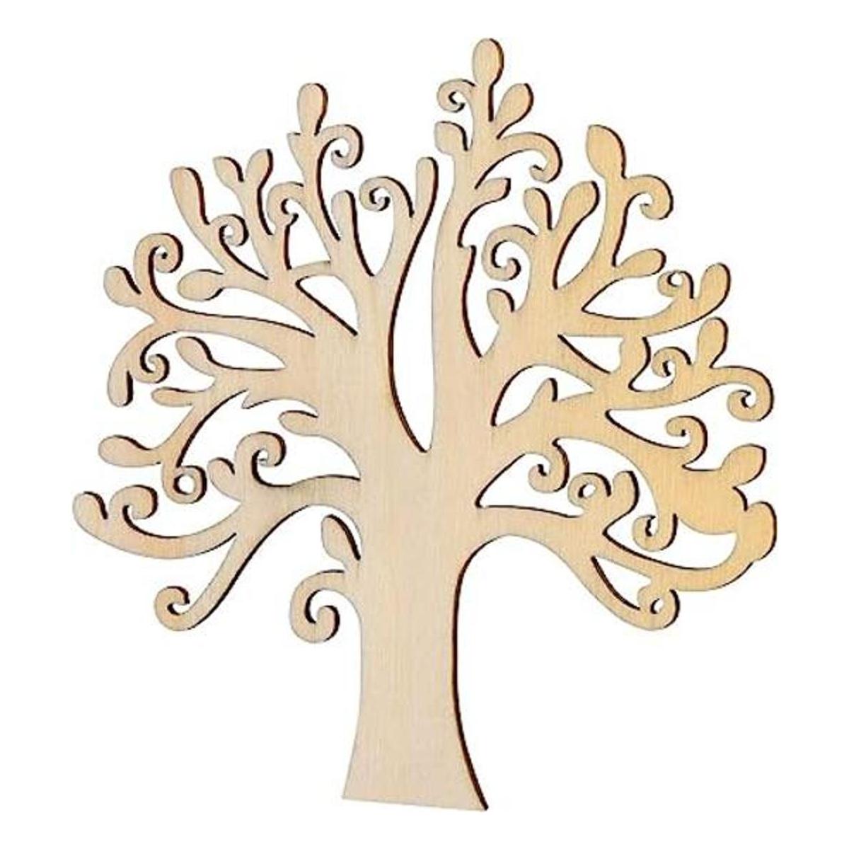 WINOMO Formas de madera en blanco para árbol genealógico