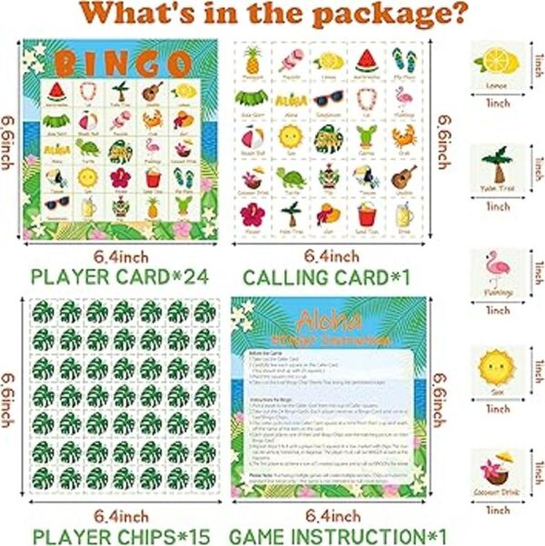 WATINC 41 piezas de juego de bingo hawaiano juegos de_3