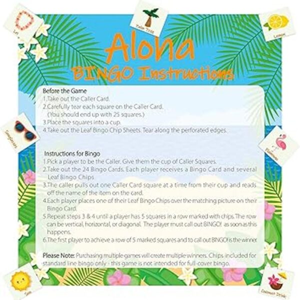 WATINC 41 piezas de juego de bingo hawaiano juegos de_4