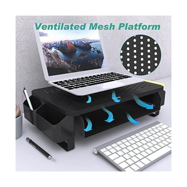 WALI Soporte elevador para monitor con cajón organizador_4