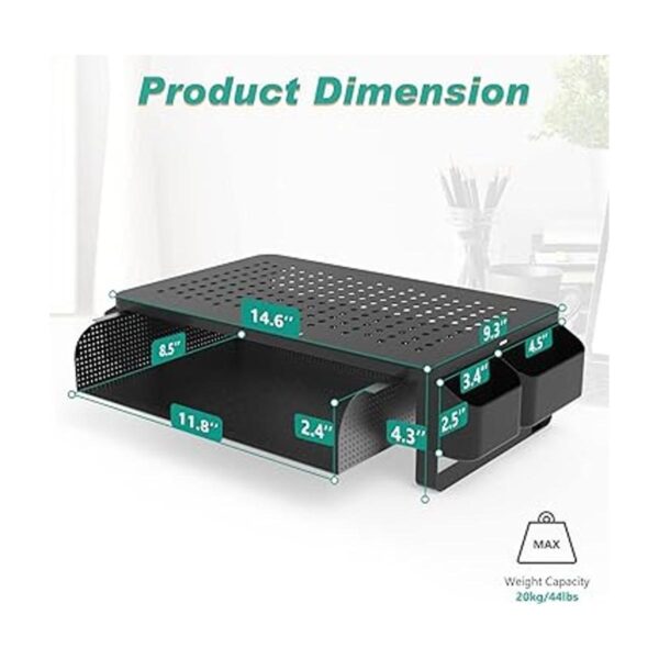 WALI Soporte elevador para monitor con cajón organizador_3