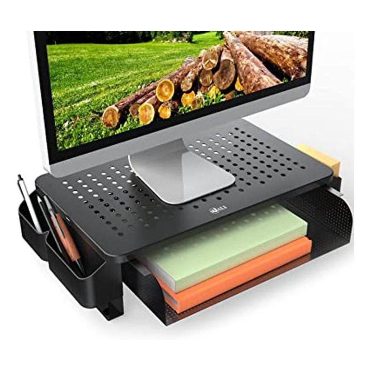 WALI Soporte elevador para monitor con cajón organizador