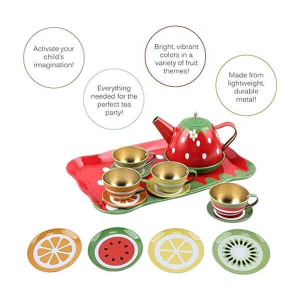 Vokodo Juego de té con temática de frutas para niños 14