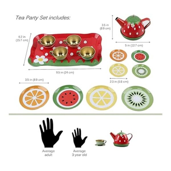Vokodo Juego de té con temática de frutas para niños 14