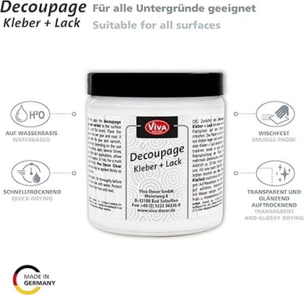 Viva Decor Decoupage Pegamento y barniz de 8.45 onzas_2