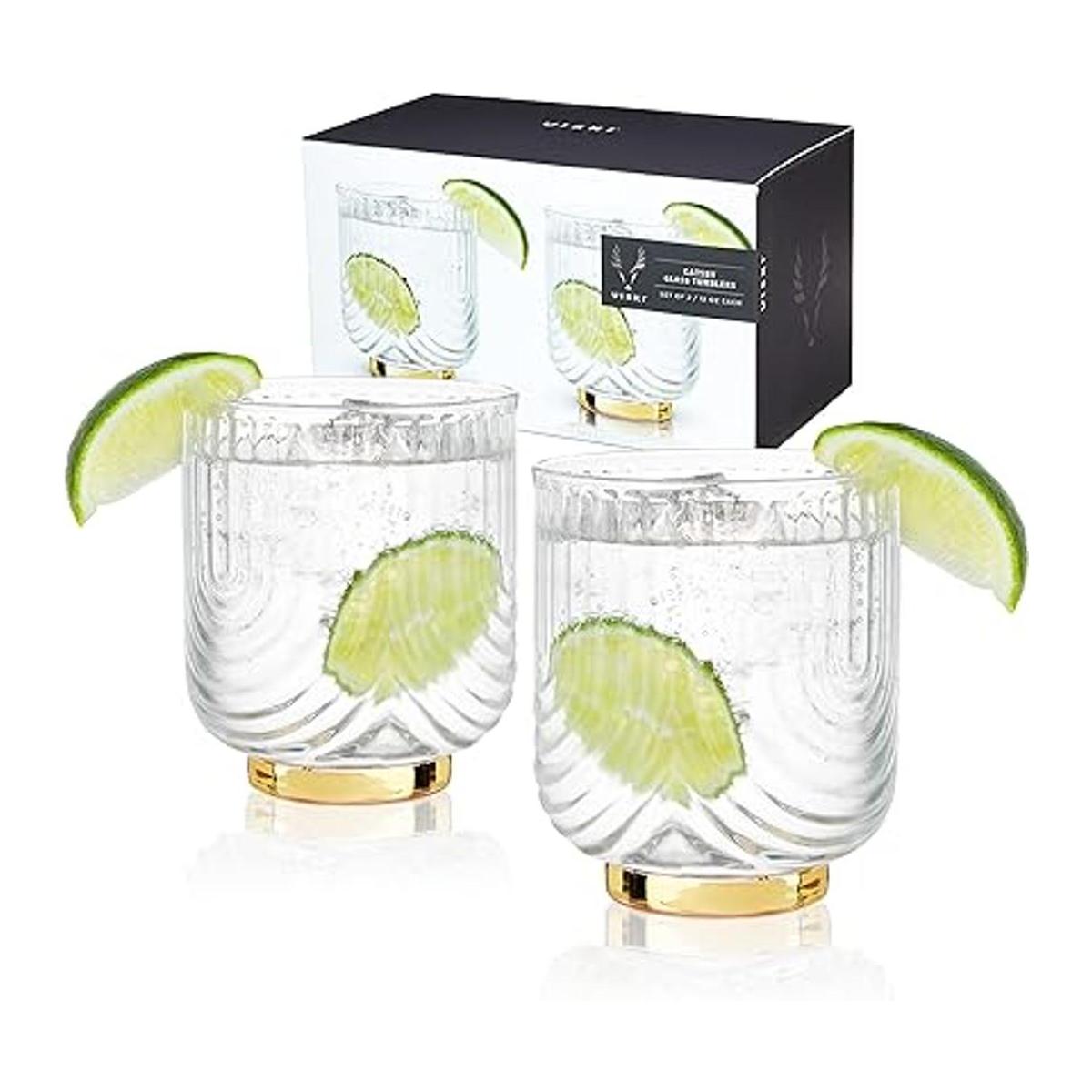 Viski Gatsby Lowball Juego de 2 vasos vintage para