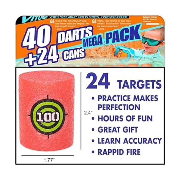 Viturio Juego de 24 objetivos de espuma suave para Nerf N_5