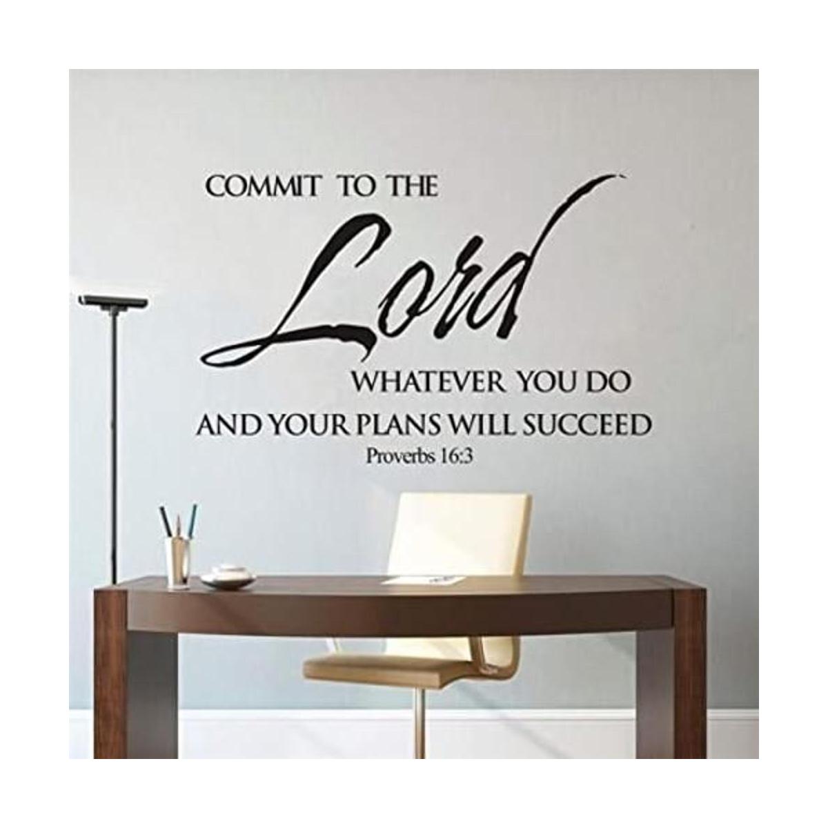 Vinilo adhesivo de pared con texto en inglés Joshua Psalm