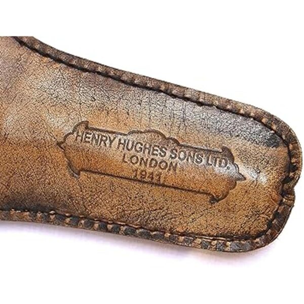 Vintage Antique Henry London Funda de cuero de latón_5