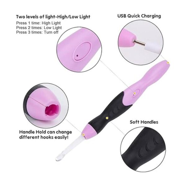 Vidillo Juego de luces de ganchillo con funda ganchos
