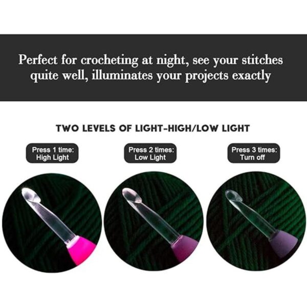 Vidillo Juego de luces de ganchillo con funda ganchos