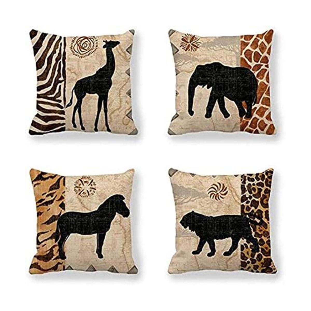 VenusL Juego de 4 fundas de almohada decorativas de