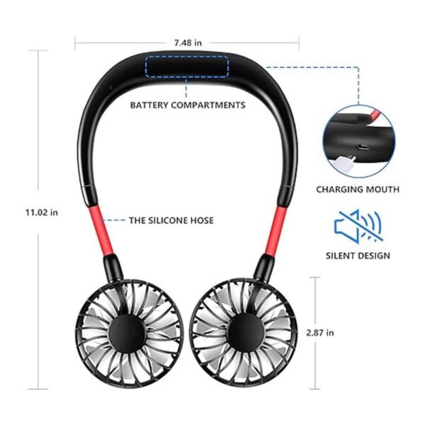 Ventilador portátil para el cuello de mano libre USB_4