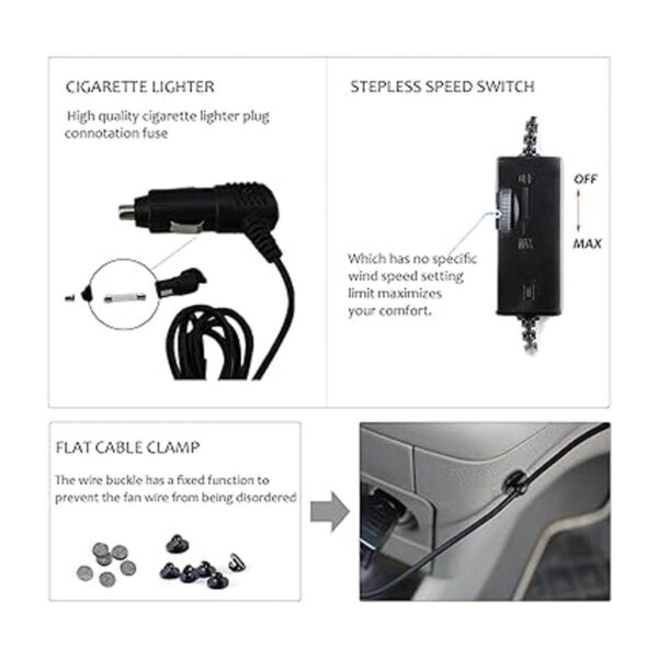 Ventilador de automóvil de 12 V para asiento trasero_3