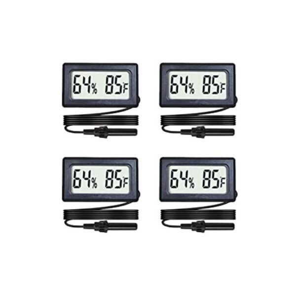 Veanic Paquete de 4 mini higrómetro digital medidor con_1