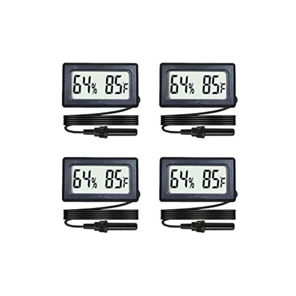Veanic Paquete de 4 mini higrómetro digital medidor con