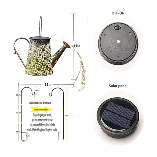 Vcdsoy Regadera solar con luces para decoración de_5