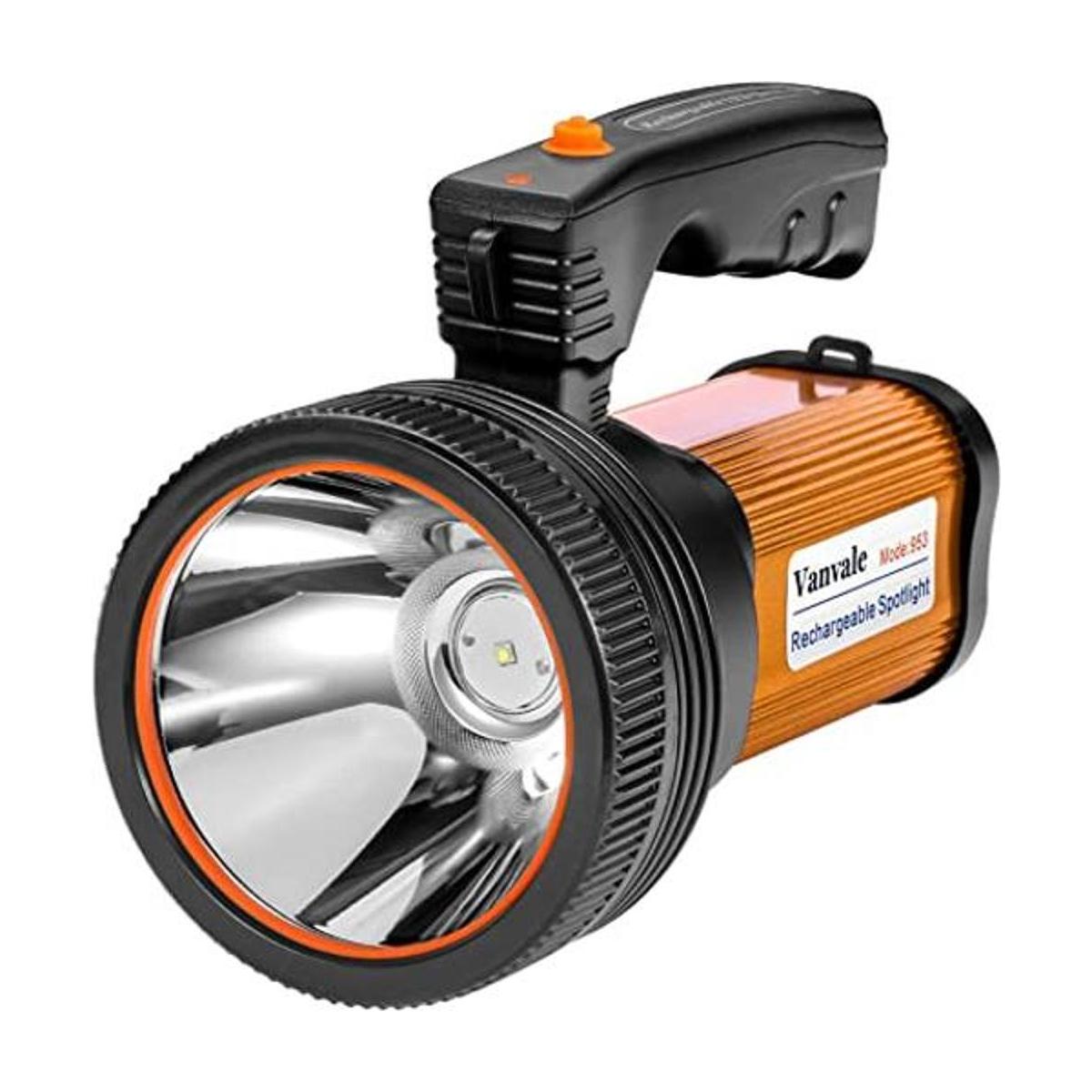Vanvale Linterna táctica LED recargable de mano con asa